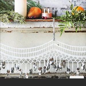 Free People silver coin and macrame banner